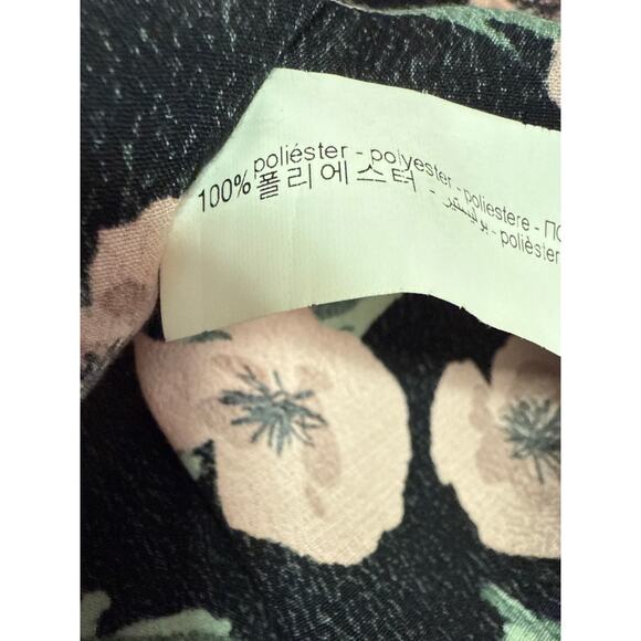 Zara Black Multicolor Floral Flower Long Sleeve Maxi Bodycon Mesh Dress Sz S - Picture 7 of 7